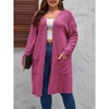 WhizMax Long Cardigans for Women Plus Size Tops Open Front Sweaters with Pockets Ribbed Sleeve Loose Fall Outwear - 2 of 4
