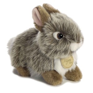 Aurora Small Baby Bunny Miyoni Tots Adorable Stuffed Animal Grey 7" - 1 of 3