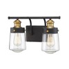 Savoy House Macauley 2 - Light Vanity in  Vintage Black/Warm Brass - 3 of 4