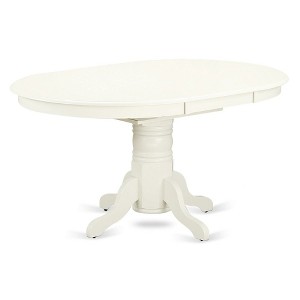 East West Furniture,Oval Table with 18" Butterfly leaf - Linen White - 1 of 4