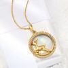 Ross-Simons Mother-Of-Pearl and .60 ct. t.w. White Zircon Reindeer Pendant Necklace With Red Enamel in 18kt Gold Over Sterling Size 18 - 3 of 4