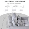 INFURNIC Sofas 3 in 1 Convertible Sleeper Pull Out Loveseat with Adjustable Backrest Velvet Pockets for Living Room, Grey, 52.75"*33.46"*31.1" - 4 of 4