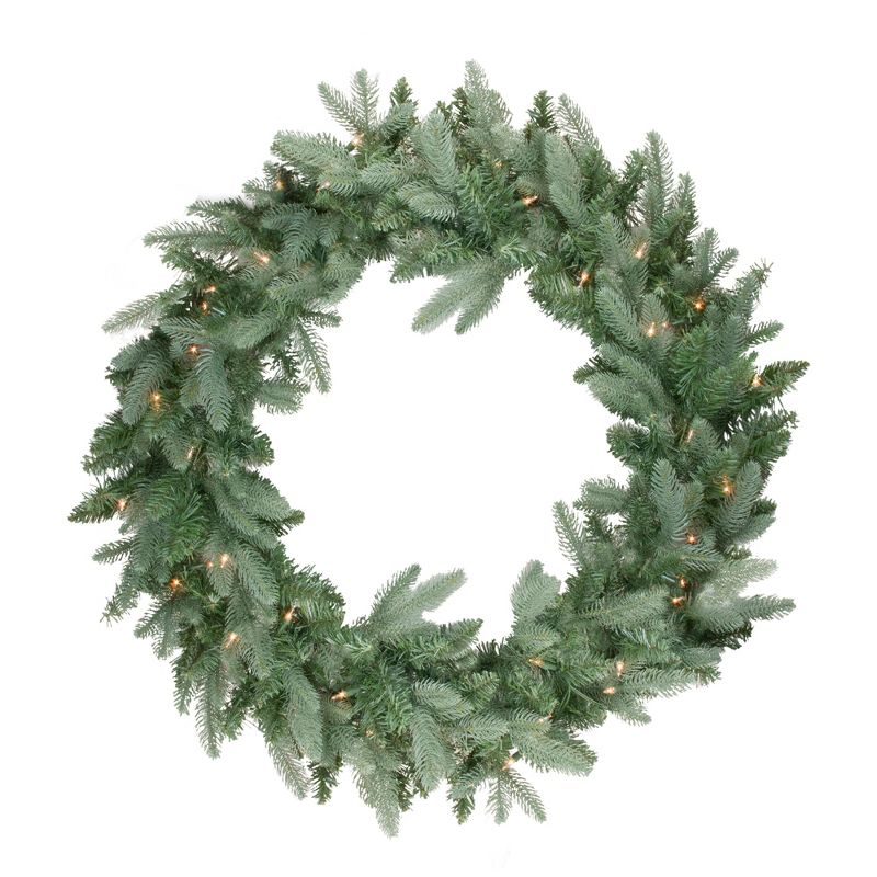 Northlight Real Touch™️ Pre-Lit Washington Frasier Fir Artificial Christmas Wreath - 48" - Clear Lights, 1 of 9