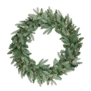 Northlight Real Touch™️ Pre-Lit Washington Frasier Fir Artificial Christmas Wreath - 48" - Clear Lights