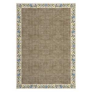 Washable Modern Floral Living Room Rugs, Soft Non Slip Bordered Bedroom Carpet, Ultra Thin Foldable Accent Mat for Dining Room - 1 of 4