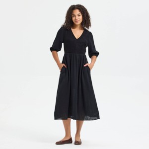 form fitting green dress Poultice Embroidered Cotton Midi Dress | Disturbia