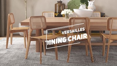 Versailles Natural Cane and Ash Wood Ergonomic Side Chair