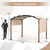 Costway 10 x 12 FT Outdoor Retractable Pergola with Retractable Canopy Wood Looking Posts Beige/Gray - 3 of 4