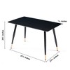 47in Rectangular Dining Table, MDF Wooden Veneer Table, Mid Century Modern Dining Table, Kitchen Side Desk With Legs, Black - 2 of 4