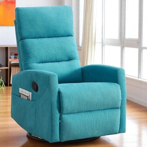 Mshliw Manual Recliner Chair with Rocker and 360° Swivel, Fabric Upholstered Lounge Chair with Handle Recline for Living Room,Adjustable Recline - 1 of 4