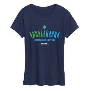 Women's The Black Phone Abracadabra Logo Short Sleeve Graphic T-Shirt - Navy - X-Large - 1 of 4