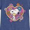 Girls' - Peanuts - Hug Heart Flower Fitted Short Sleeve Graphic T-Shirt - 2 of 4