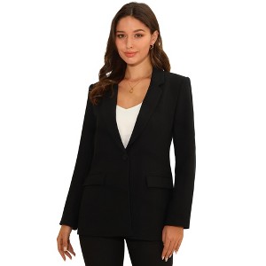 INSPIRE CHIC Women's Professional One Button Classic Work Business Suit Blazer - 1 of 4