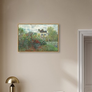 Art Remedy Monet - Garden with Dahlias Impresionism Landscape Wall Art Framed - 1 of 4