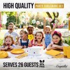 Crown Display 182 Pc Plastic Dinnerware Set: Includes 26 Each of 9''  Plates Disposable, 7'' Dessert Plates, 12oz Cups Napkins & Cutlery - 2 of 4