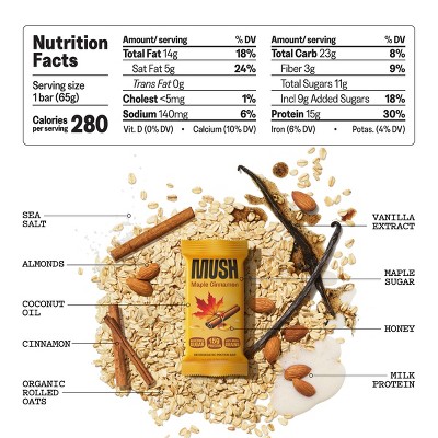 MUSH Maple Cinnamon Refrigerated Protein Bar - 2.3oz