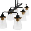 Storied Home Jameson - Metal and Seedy Glass 6-Light Linear Chandelier - 3 of 4