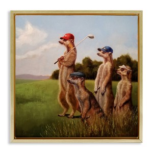 Stupell Industries Meerkats Playing Golf, 25" x 25" - 1 of 4