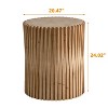 Retro Style Coffee Table with Vertical Texture Relief Design, Portable Side Table - The Pop Home - image 3 of 4