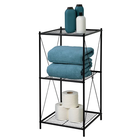 3-Tier Iron Toilet Towel Storage Rack Holder Over Bathroom Shelf