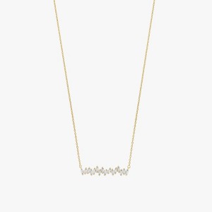 Bearfruit Jewelry Sterling Silver 18k Gold Plated Zig Zag Pendant Necklace - 1 of 2