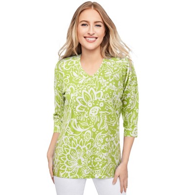 Jessica London Women's Plus Size Stretch Cotton V-Neck Tee