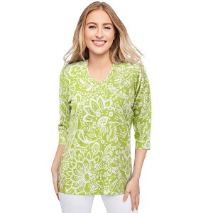 Jessica London Women's Plus Size Stretch Cotton V-Neck Tee - 1 of 4