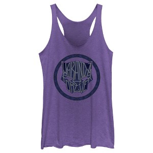 Women's Black Panther: Wakanda Forever Panther Logo Racerback Tank Top - 1 of 3