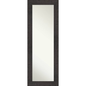 20" x 54" Non-Beveled Rustic Plank Espresso Full Length on The Door Mirror - Amanti Art: Includes Mounting Hardware, Polystyrene Frame - 1 of 4