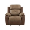 Microfiber Glider Recliner Chair with Tufted Details, Solid Wood Frame, Pillow Arms, Living Room Furniture, 1-Piece - 2 of 4