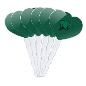 Chicago State University Primary Logo Heart Love Cupcake Picks Toppers Decoration Set of 6 - 1 of 4