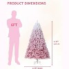 4.5Ft Pink Christmas Tree,Snow Flocked Artificial Full Christmas Tree with 100ww LEDs Lights & 288 Branch Tips - 2 of 4
