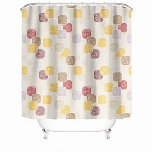 Color Square Pattern Shower Curtains for Bathroom Waterproof Fabric Bath Curtain Durable Soft Stylish Bathroom Decor 72x72 Inch - 1 of 1