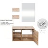 28 in. W x 18.5 in. D x 16 in. H Bath Vanity Cabinet with Solid Surface Vanity Top with Mirror in Natural Wood - 2 of 4