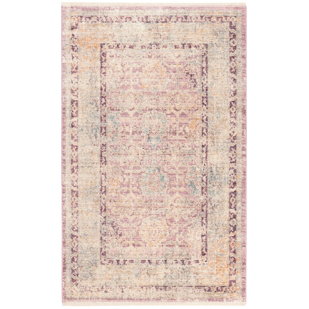 4'x6' Medallion Loomed Area Rug Rose/Light Gray - Safavieh