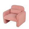 NicBex Upholstered Accent Chair with Arms and Pillow,Modern Sofa Chair,Teddy Fleece Arm Chairs for Bedroom,Reading Room,Gray/Beige/Pink - 4 of 4