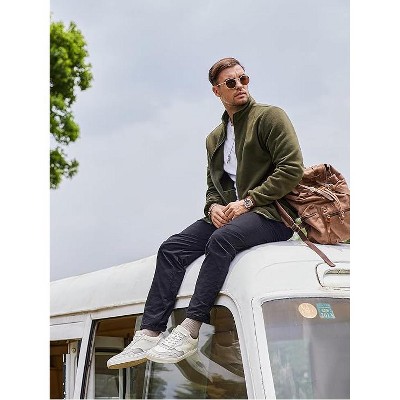 COOFANDY Men's Soft Polar Fleece Jacket Lightweight Full Zip Jackets Casual Outdoor Warm Jackets Coats with Pockets Army Green M — фото 3