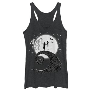 Women's The Nightmare Before Christmas Halloween Jack Skellington Sally Meant to Be Racerback Tank Top - 1 of 4