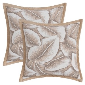 REGALWOVEN Chenille Leaf Pattern Decorative Throw Pillow Covers 18 x 18 Inch Pack of 2 - 1 of 4