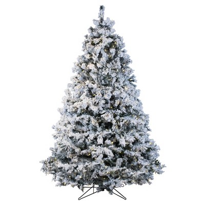 Vickerman Flocked Alaskan Artificial Christmas Tree PreLit