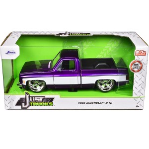 Jada 1985 Chevrolet C-10 Pickup Truck Purple Metallic and White with Lorenzo Wheels "Just Trucks" Series 1/24 Diecast Model Car - 1 of 2