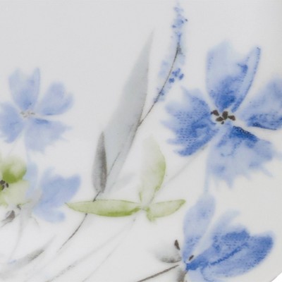 16-Piece White Porcelain Wildflower Dinnerware Set