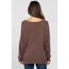 Pinkblush Brown Exposed Seam Side Slit Maternity Sweater - 3 of 4