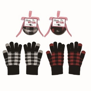 Transpac Fabric Glove In Ball Ornament Set of 2 Christmas Home Decorations - 1 of 1
