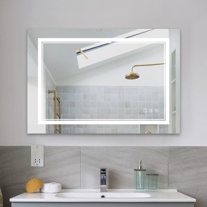 Maxax Atherton Modern Frameless Anti-Fog LED Lighted Dimmable Wall Mounted Bathroom Vanity Mirror - 1 of 4