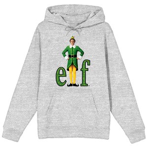 William Buddy Hobbs Elf Movie Men's Athletic Heather Hoodie - 1 of 2