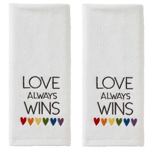 2pk Love Always Wins Hand Towel White - SKL Home - 1 of 4