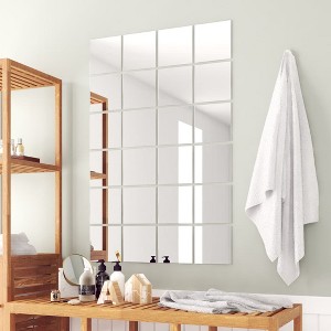 Aghana Digitals 24-Piece Square Synthetic Glass Mirror Tiles, 5.9"x5.9" Frameless Highly Reflective - 1 of 4