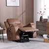 Bestier Manual Massage Rocker Recliner Chair, 360° Swivel Glider Lounge Chair, Recliner Sofa with Side Pockets, Cup Holders, Brown - 3 of 4
