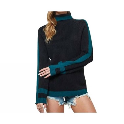 Women's Turtleneck Contrast Sweater - CEZELE